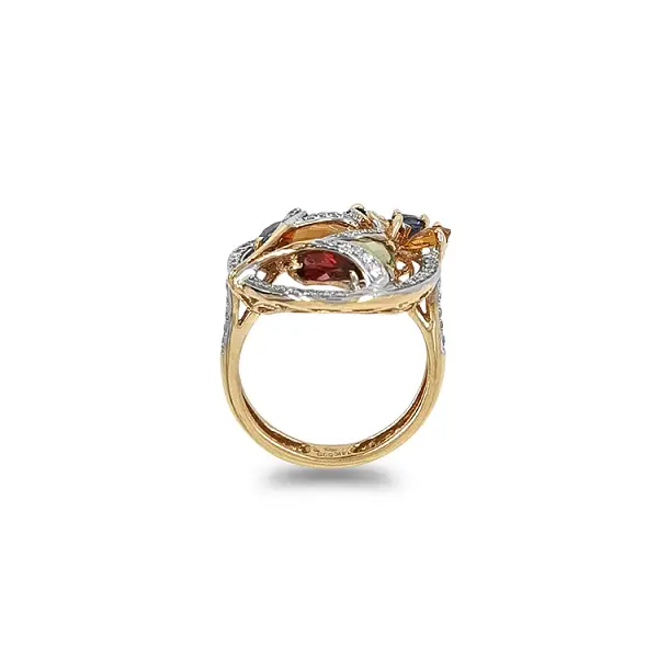 Goldring Halbedelsteine und Diamanten