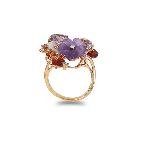 Goldring Halbedelsteine und Diamanten