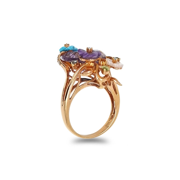Goldring Halbedelsteine und Diamanten