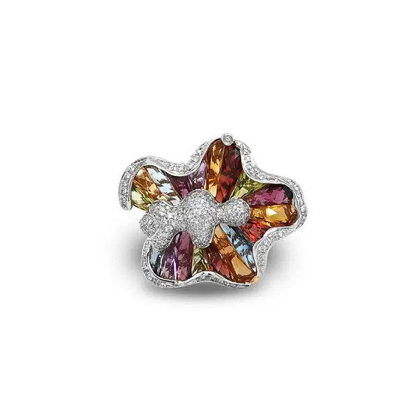 Goldring Farbige Halbedelsteine