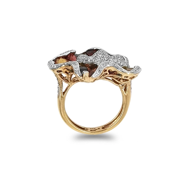 Goldring Farbige Halbedelsteine