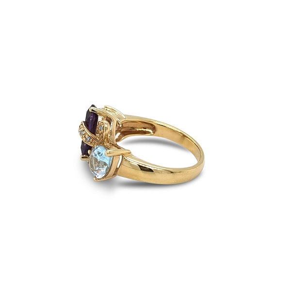 Goldring Halbedelsteine und Diamanten