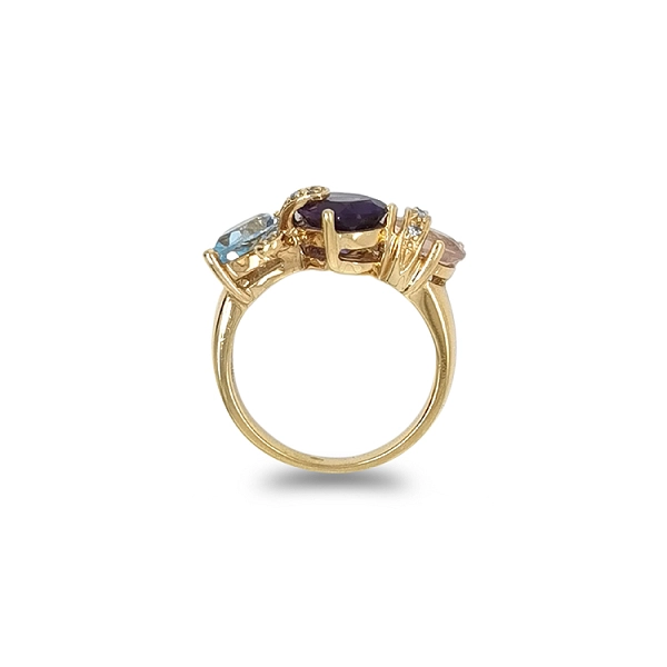 Goldring Halbedelsteine und Diamanten