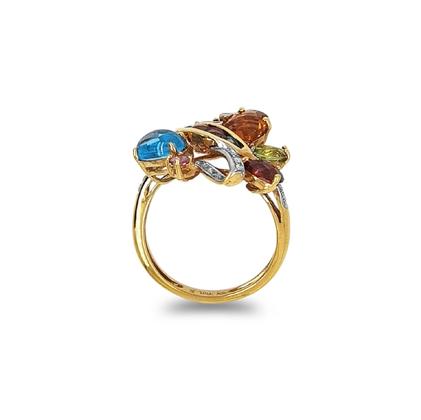 Goldring Halbedelsteine und Diamanten