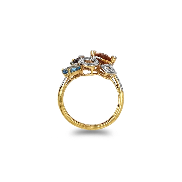 Goldring Halbedelsteine und Diamanten