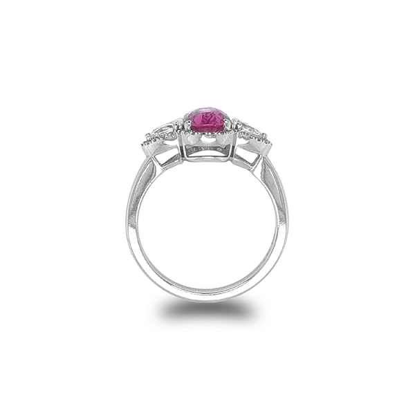 Goldring mit rosa Saphir und Diamanten