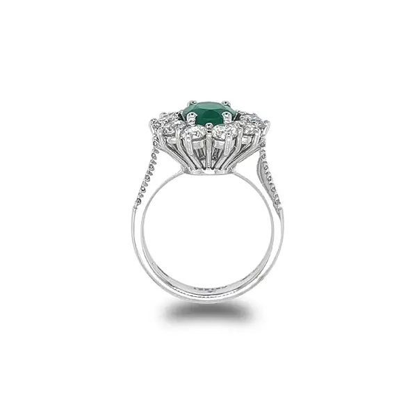 Goldring mit Smaragd und Diamanten