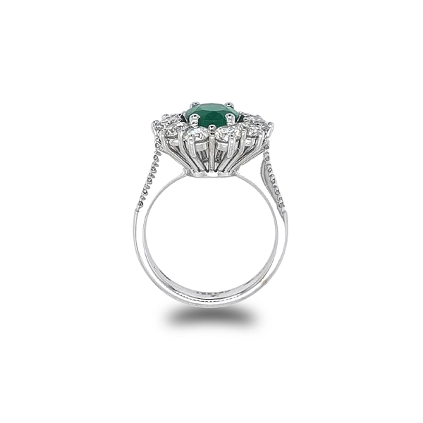 Goldring mit Smaragd und Diamanten