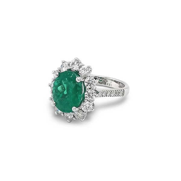 Goldring mit Smaragd und Diamanten