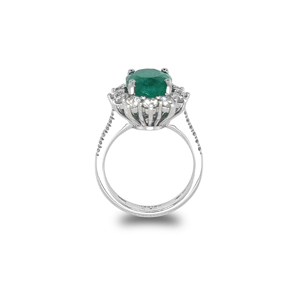 Goldring mit Smaragd und Diamanten