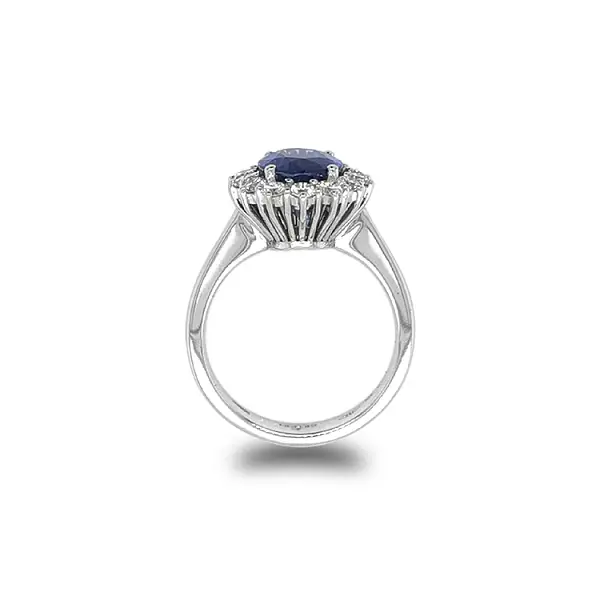 Goldring mit Saphir und Diamanten