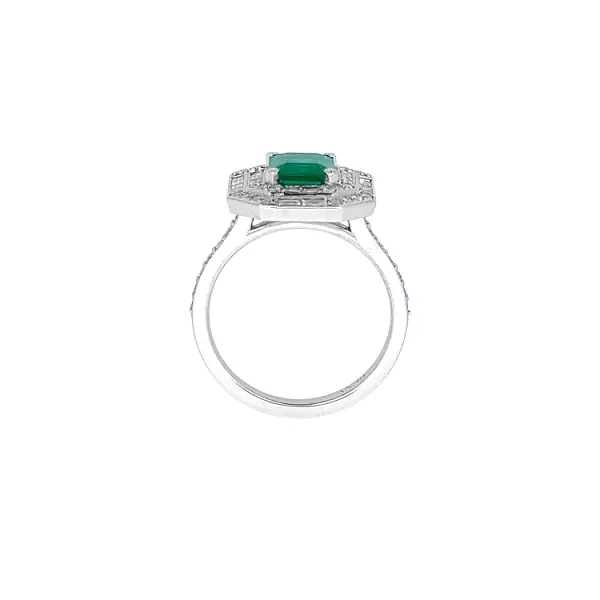 Goldring mit Smaragd und Diamanten