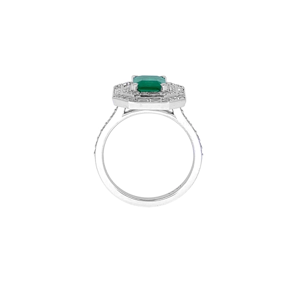 Goldring mit Smaragd und Diamanten