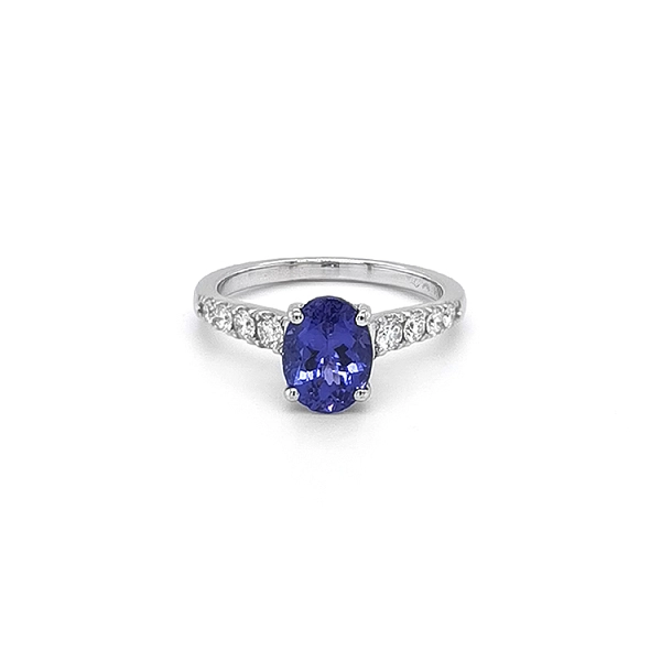 Goldring mit Tansanit und Diamanten