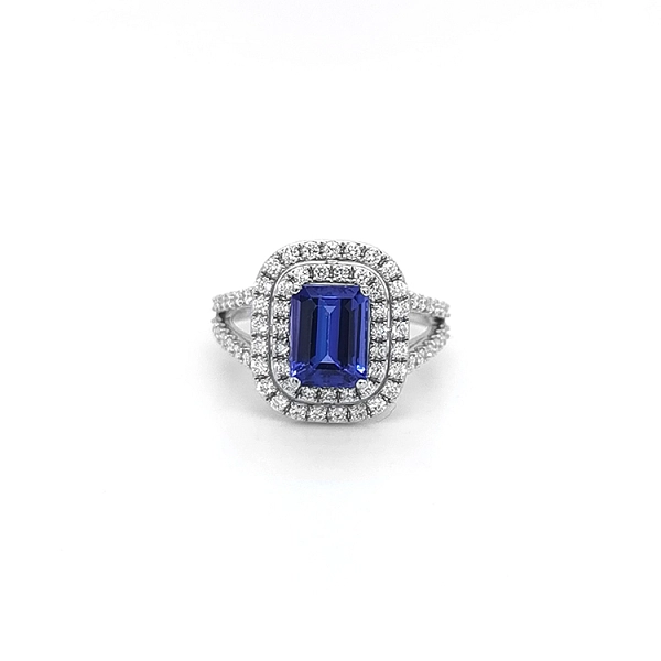 Goldring mit Tansanit und Diamanten