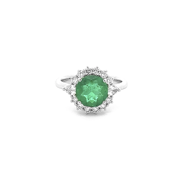 Goldring mit Smaragd und Diamanten