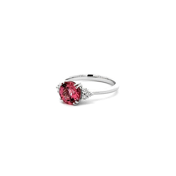 Goldring Rosa Turmalin und Diamanten