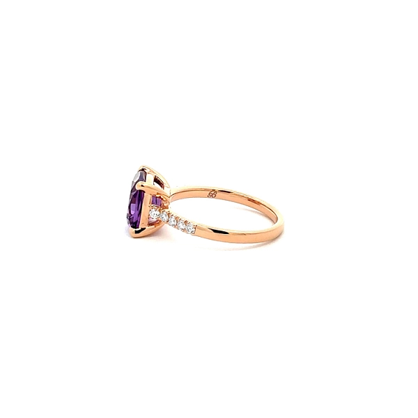 Goldring Amethyst und Diamanten