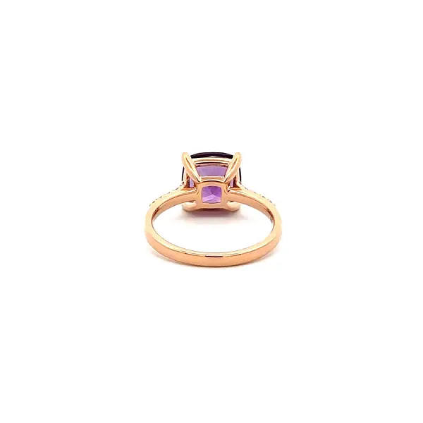 Goldring Amethyst und Diamanten