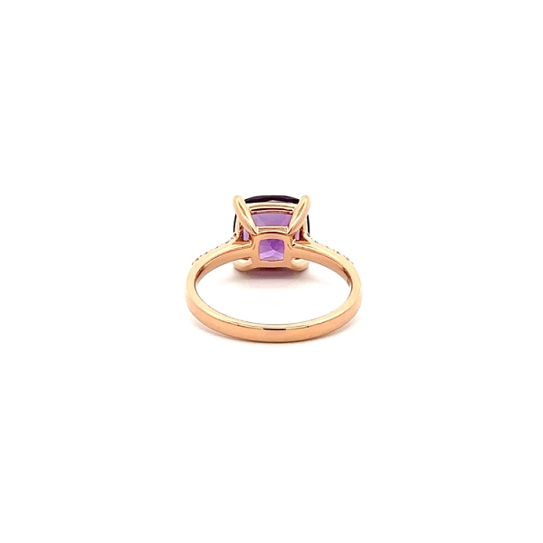 Goldring Amethyst und Diamanten