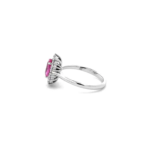 Goldring Rosa Saphir und Diamanten