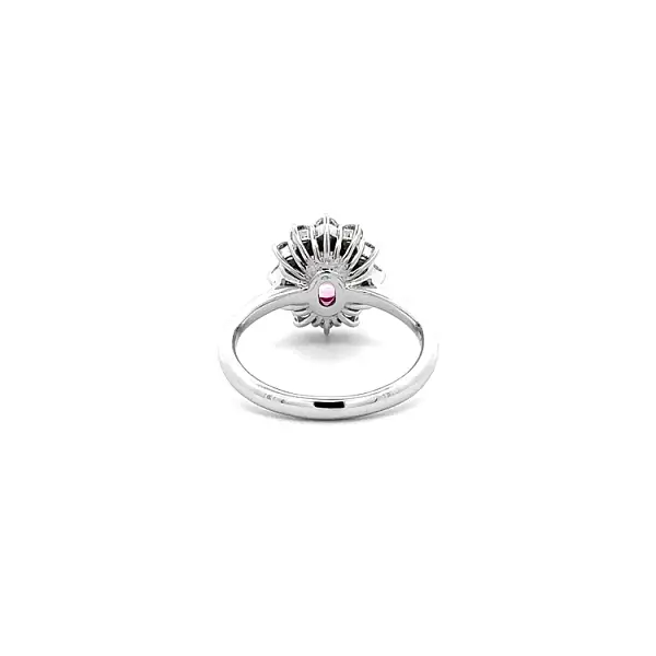 Goldring Rosa Saphir und Diamanten
