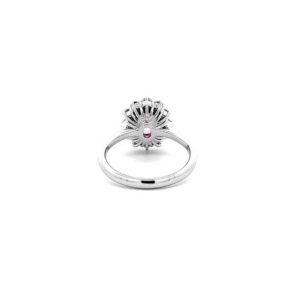 Goldring Rosa Saphir und Diamanten