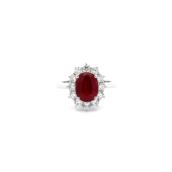 Goldring mit Rubin und Diamanten