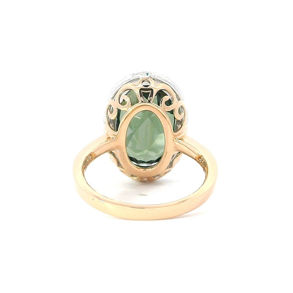 Luxuriöser Ring mit grünem Turmalin und Diamanten