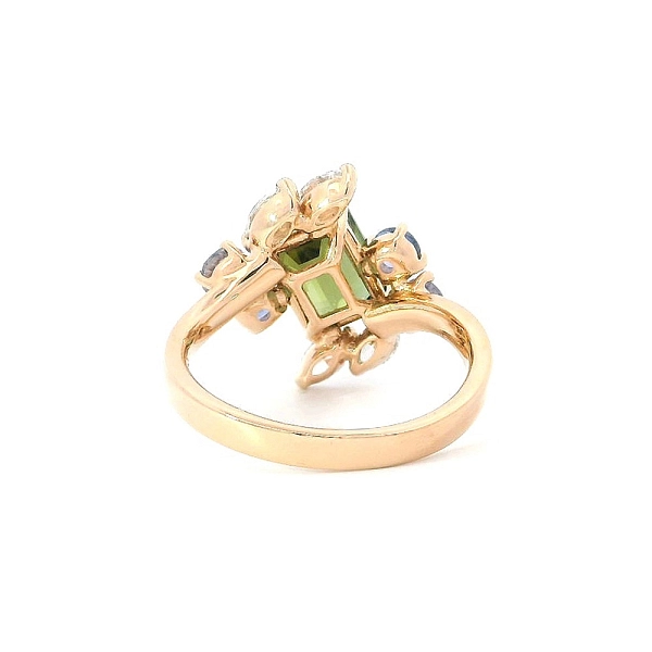 Ring Elegance of Nature - Turmalin in Kombination mit Saphiren und Diamanten