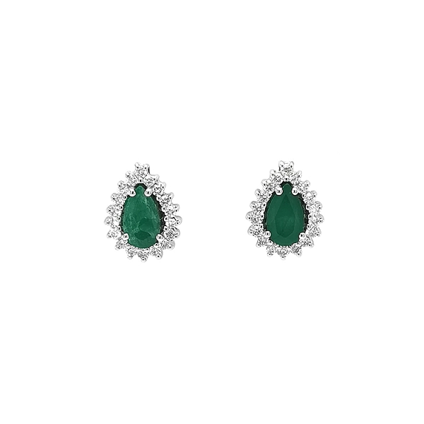 Goldohrringe mit Smaragden und Diamanten