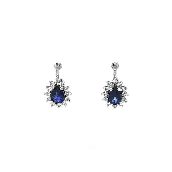 Goldohrringe mit Saphiren und Diamanten