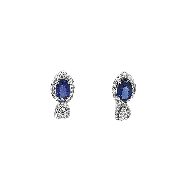 Goldohrringe mit Saphiren und Diamanten