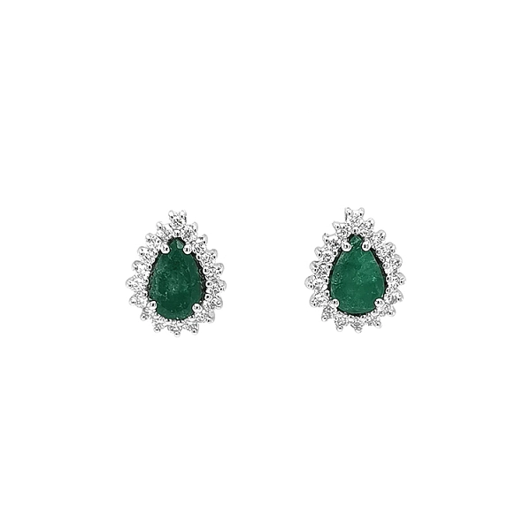 Goldohrringe mit Smaragden und Diamanten