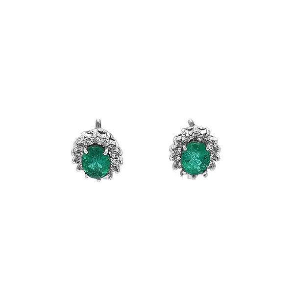 Goldohrringe mit Smaragden und Diamanten