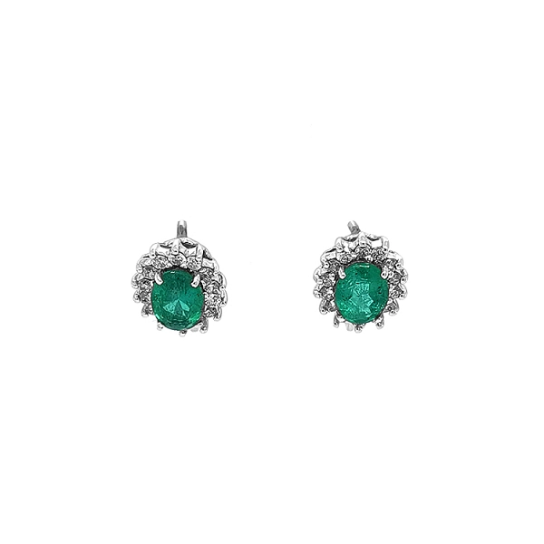 Goldohrringe mit Smaragden und Diamanten