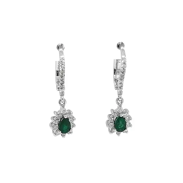 Goldohrringe mit Smaragden und Diamanten
