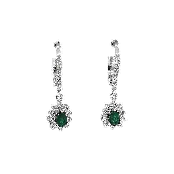 Goldohrringe mit Smaragden und Diamanten