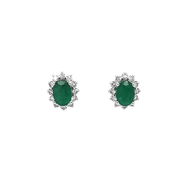 Goldohrringe mit Smaragden und Diamanten