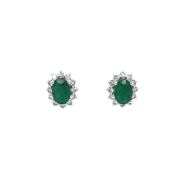 Goldohrringe mit Smaragden und Diamanten