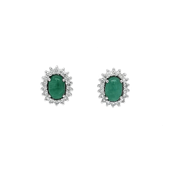Goldohrringe mit Smaragden und Diamanten