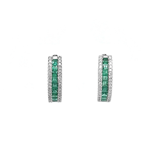 Goldohrringe mit Smaragden und Diamanten