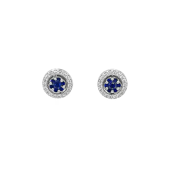 Goldohrringe mit Saphiren und Diamanten