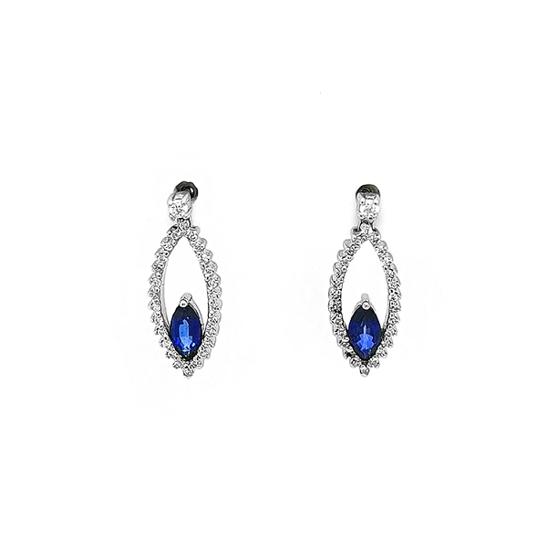 Goldohrringe mit Saphiren und Diamanten