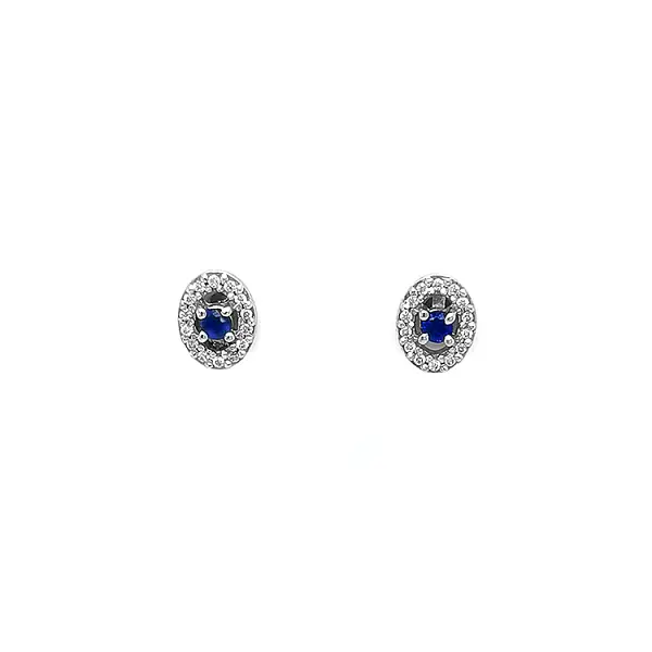 Goldohrringe mit Saphiren und Diamanten
