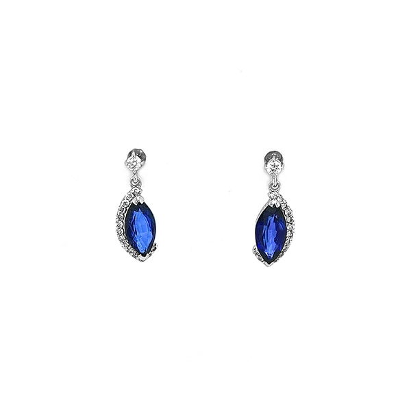 Goldohrringe mit Saphiren und Diamanten