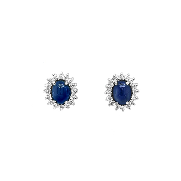 Goldohrringe mit Saphiren und Diamanten