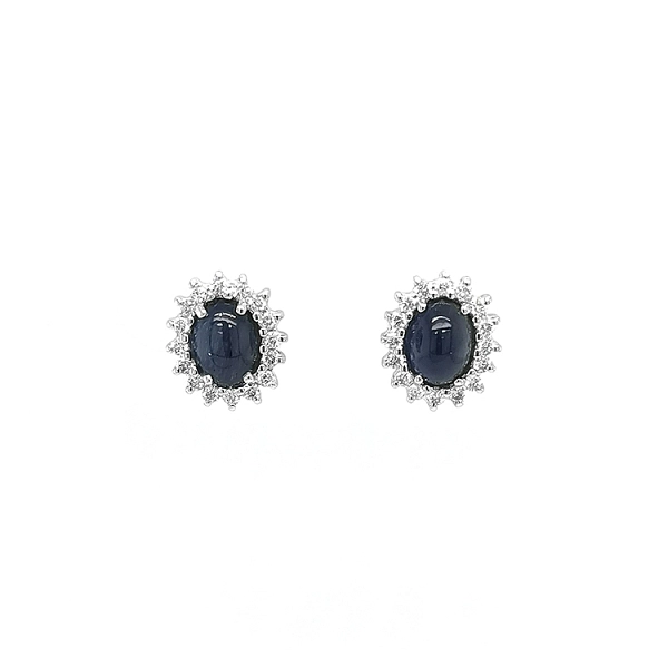 Goldohrringe mit Saphiren und Diamanten