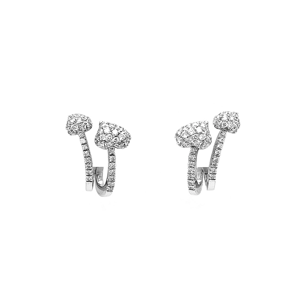 Goldohrringe in Herzform mit Diamanten