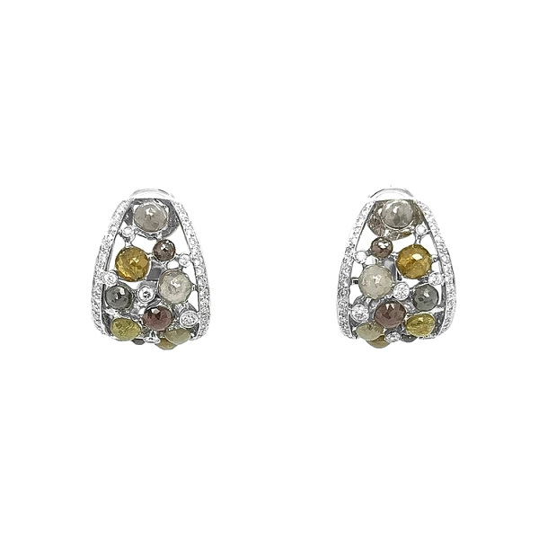 Goldohrringe mit farbigen Diamanten
